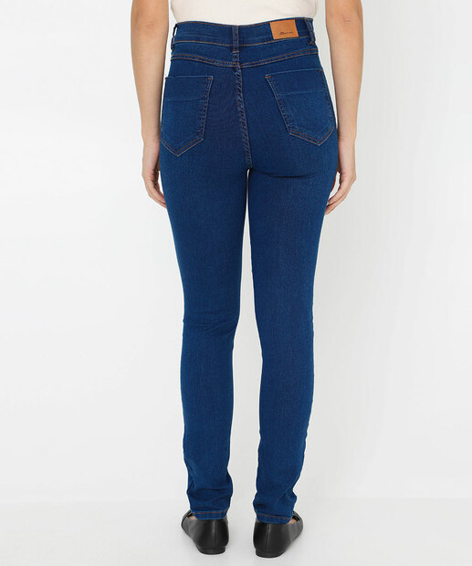 Calça Jeans Skinny Feminina Cintura Alta Sawary Azul
