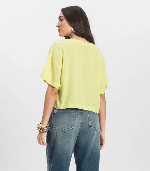 Blusa Feminina Tecido em Viscose Infinita Cor Amarelo