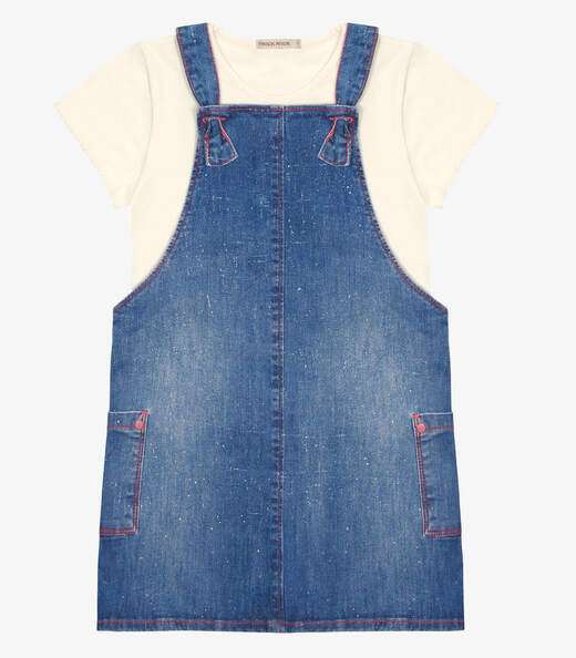 Conjunto Infantil Blusa Com Salopete Trick Nick Azul