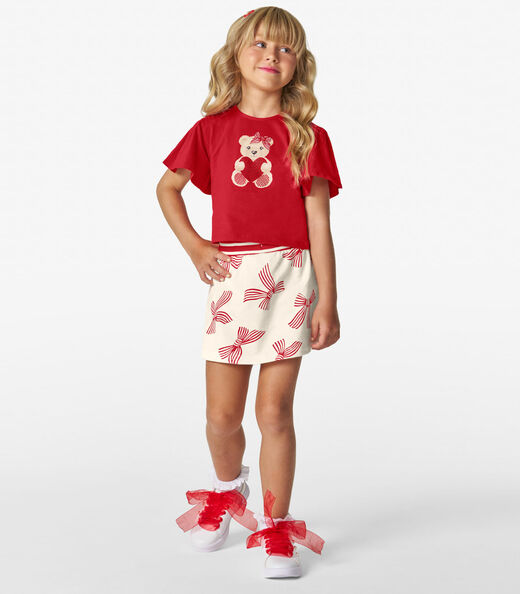 Conjunto Blusa com Shorts Saia Trick Nick Vermelho