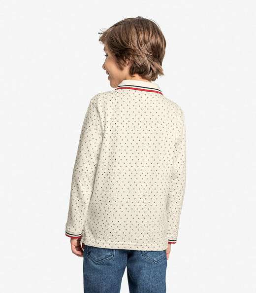 Camisa Polo Infantil Manga Longa Trick Nick Bege