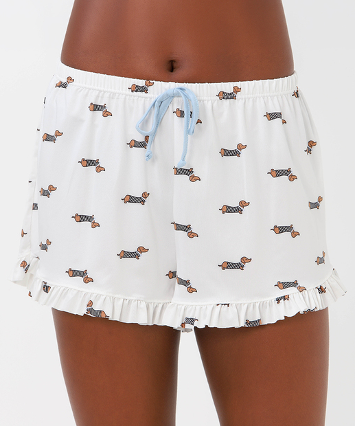 Pijama Feminino Estampa Cachorro Marisa Azul