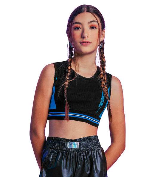 Blusa Cropped Feminino Rovitex Teen Preto
