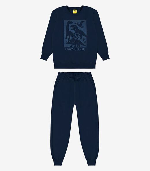 Conjunto Moletom Blusão e Calça Rovi Kids Azul