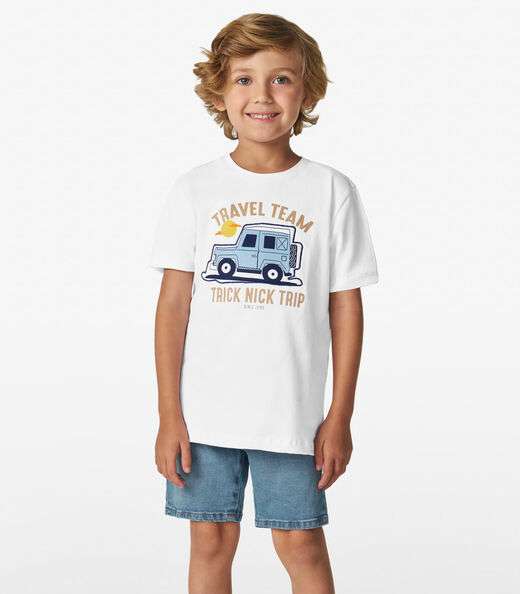 Conjunto Camiseta com Bermuda Trick Nick Branco