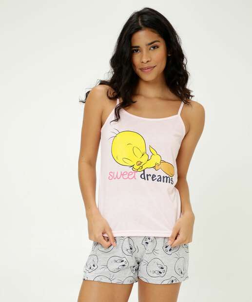 Image_Pijama Feminino Piu Piu Alças Finas Looney Tunes  