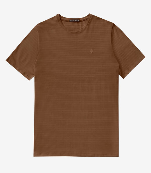 Camiseta Masculina Cotton Listrado Diametro Marrom