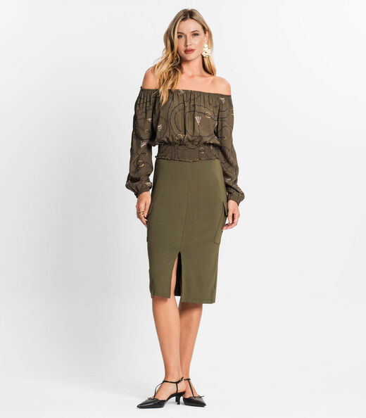 Blusa Feminina Ciganinha Manga Longa Endless Verde