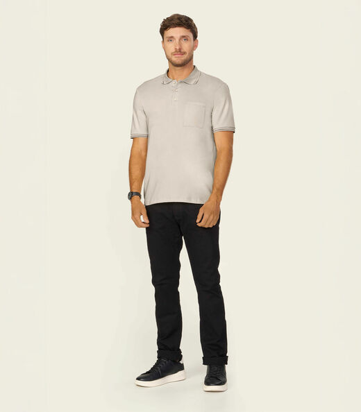 Camisa Polo Masculina Cotton Leve UV Diametro Bege