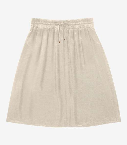 Saia Midi Plus Size Secret Glam Bege