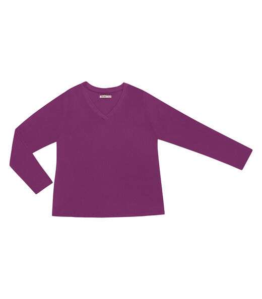 Blusa Manga Longa Visco Tricot Secret Glam Roxo