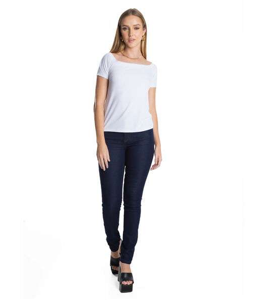 Blusa Feminina Canelada Infinita Cor Branco