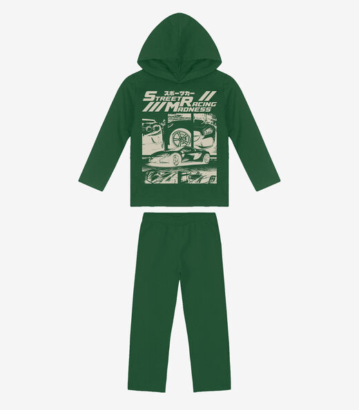 Image_Kit Conjunto Blusão Com Capuz E Calça Rovi Kids Verde