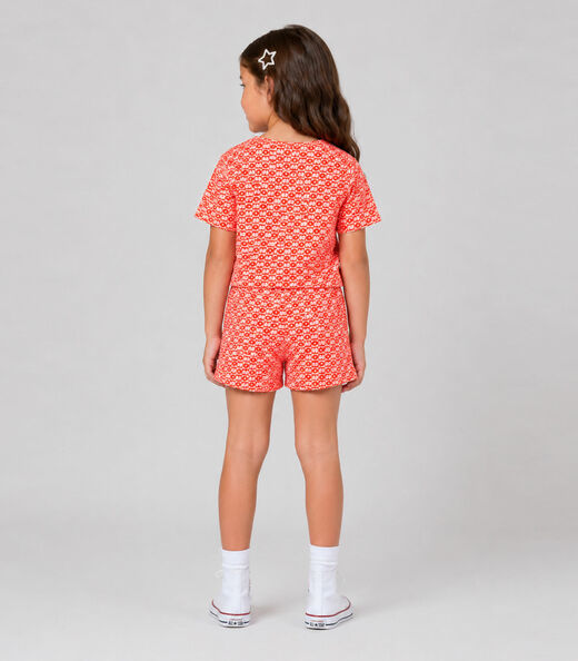 Conjunto Menina Infantil Blusa Com Short Select Laranja