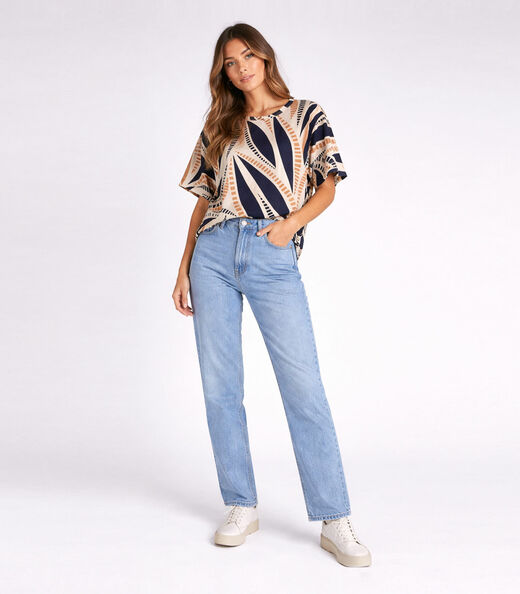 Blusa Feminina Com Estampa Infinita Cor Bege