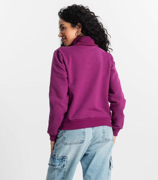 Blusão Feminino Em Moletom Rovitex Roxo