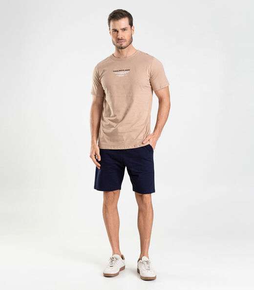 Camiseta Meia Malha Masculina Diametro Marrom