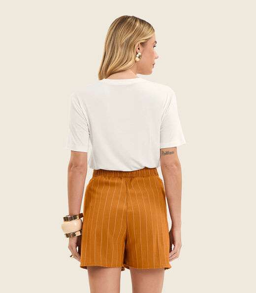 T- Shirt Feminina Manga Curta Endless Bege