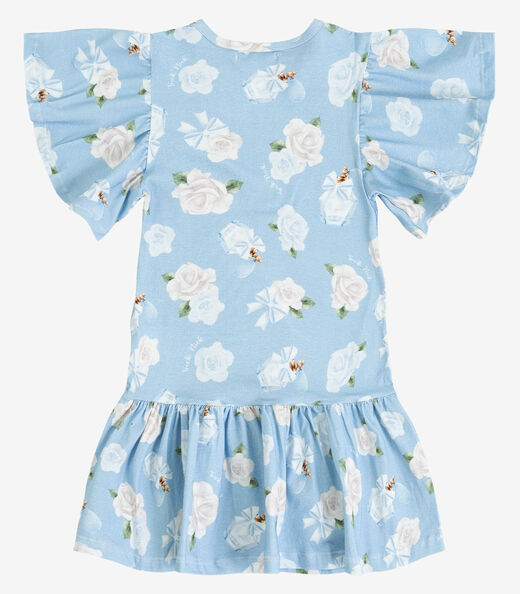 Vestido Infantil em Cotton Leve Trick Nick Azul