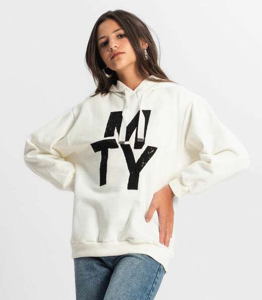 Blusão Juvenil Feminino Com Capuz Minty Bege