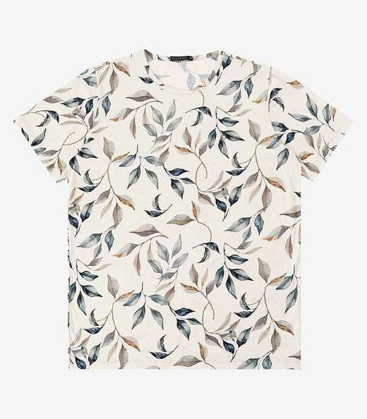 Camiseta em Meia Malha Masculina Diametro Bege