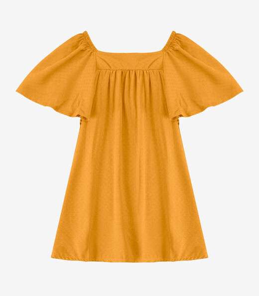 Vestido Infantil em Viscose Infinita Cor Amarelo