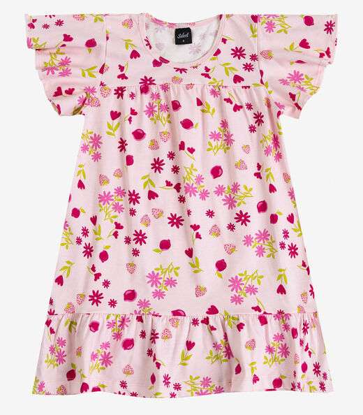 Vestido Infantil Com Manga Godê Select Rosa