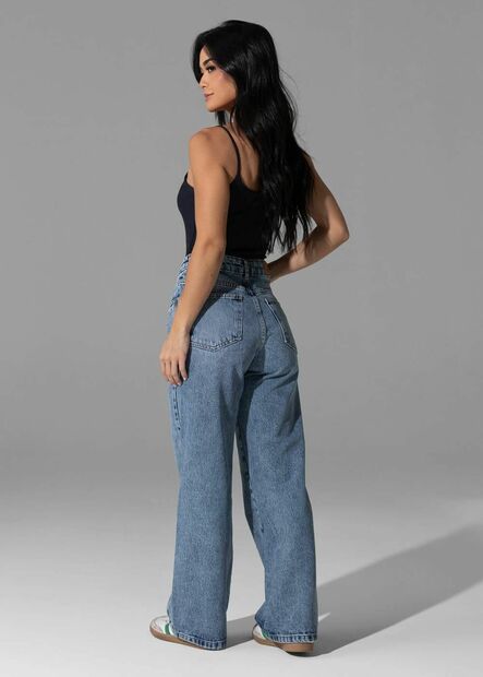 Calça Jeans Sawary Wide Leg Petit - 282915