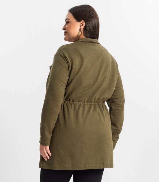 Parka Feminina Plus Size Secret Glam Verde