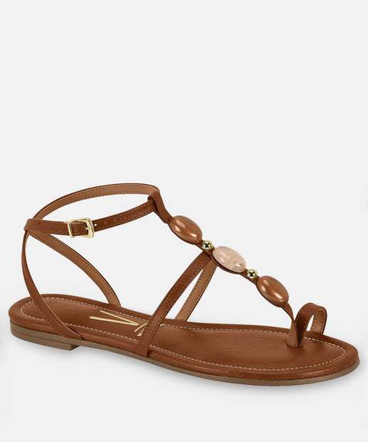 Image_Sandália Feminina Rasteira Pedras Sintéticas Vizzano Caramelo