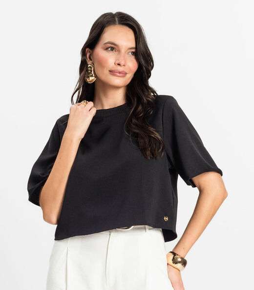 Blusa Feminina em Twill Cey Rovitex Preto