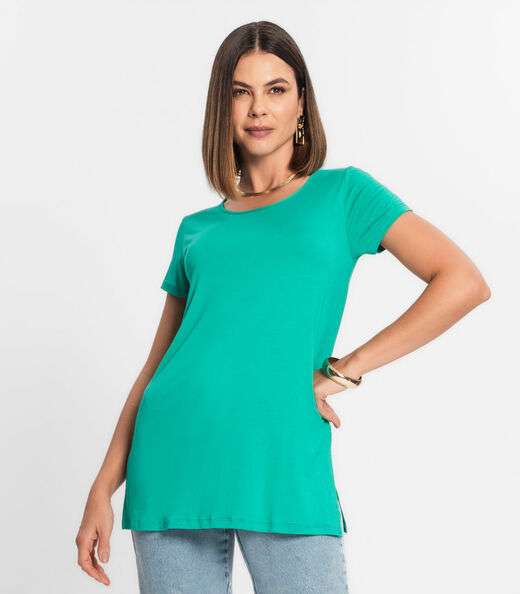 Image_Blusa Básica Alongada Feminina Rovitex Verde