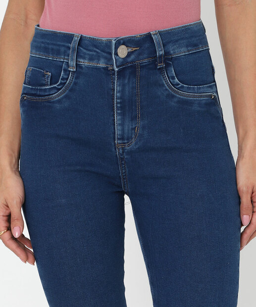 Calça Jeans Feminina Skinny Push Up Sawary Azul