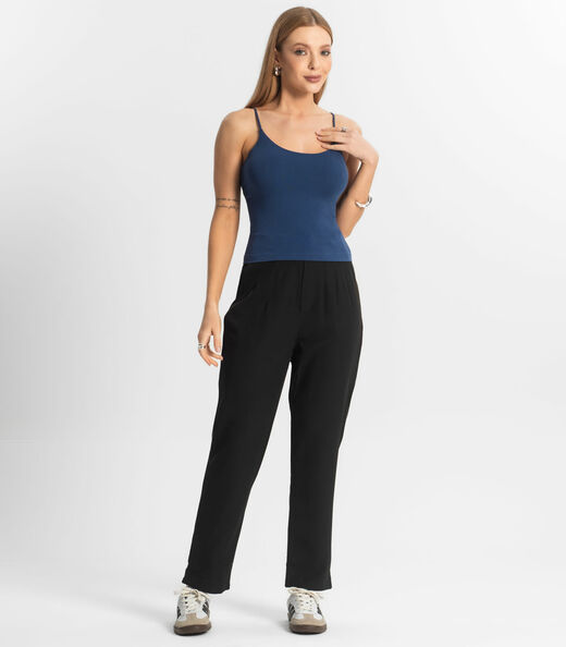 Blusa Feminina De Alça Poliamida Style Box Azul