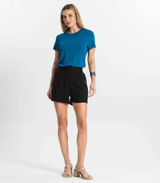 Blusa Feminina Básica Visco Tricot Rovitex Azul