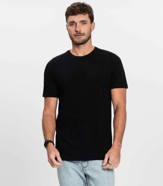 Image_Camiseta Masculina Básica Meia Malha Diametro Preto