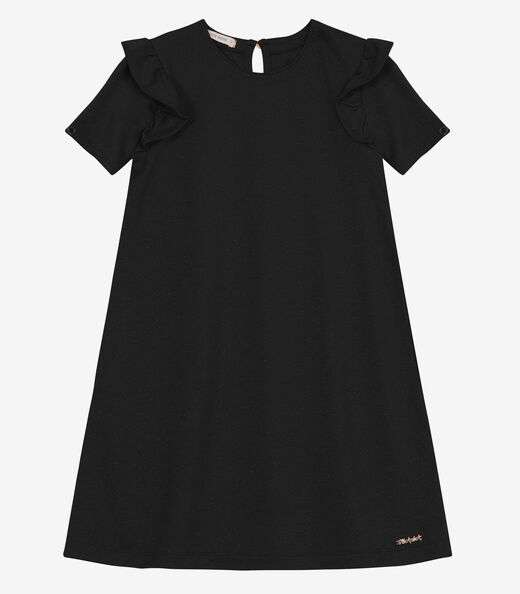 Vestido Infantil em Molecotton Lurex Trick Nick Preto