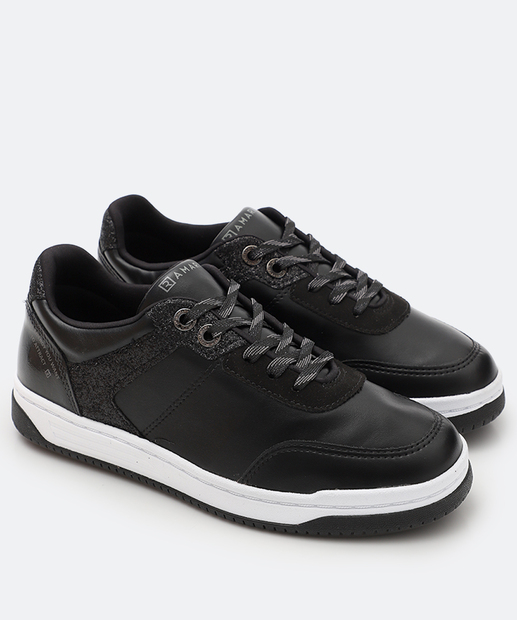 Tênis Feminino Casual Recorte Ramarim Preto