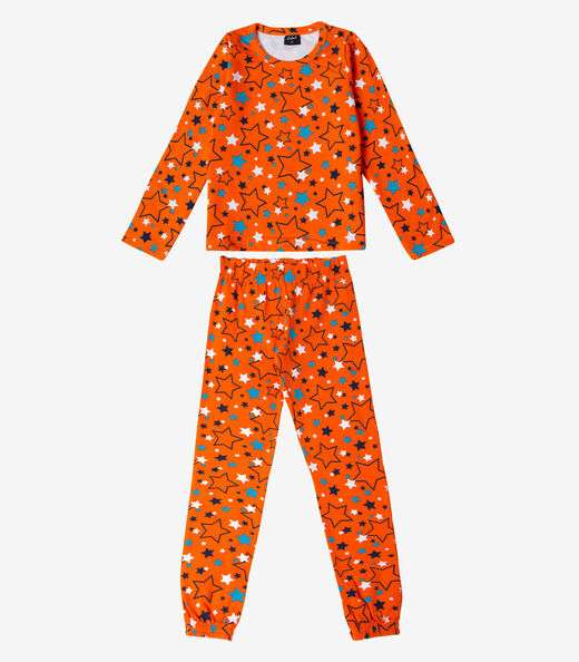 Image_Pijama Infantil Feminino Estapado Select Laranja