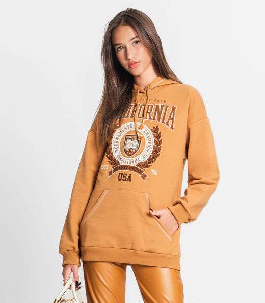 Image_Blusão Juvenil Feminino Com Capuz Minty Marrom