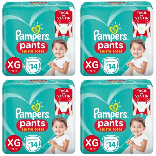 Image_Kit 4 Fraldas Confortsec Pants ”Xg” Pampers Simples c/14 Unidades