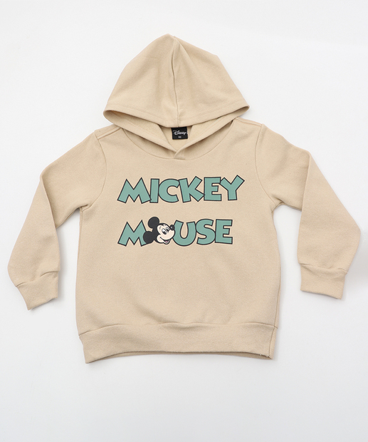 Image_Blusão Infantil Moletom Flanelado Capuz Disney Tam 1 a 3 Bege