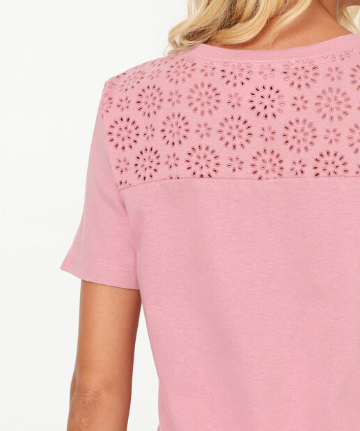 Blusa Feminina Recorte Manga Curta Marisa Rosa