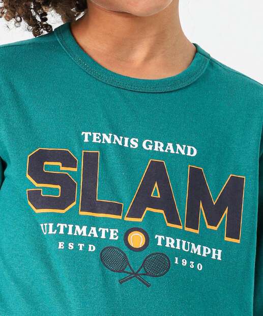 Camiseta Infantil Estampa Frontal Marisa Tam 4 a 10 Verde