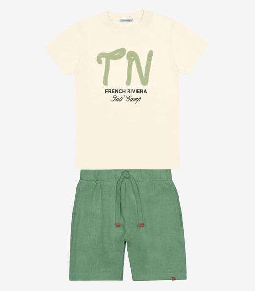 Image_Conjunto Menino Camiseta Com Bermuda Trick Nick Bege