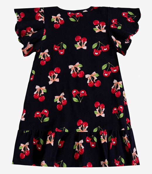 Vestido Infantil Com Manga Godê Select Azul