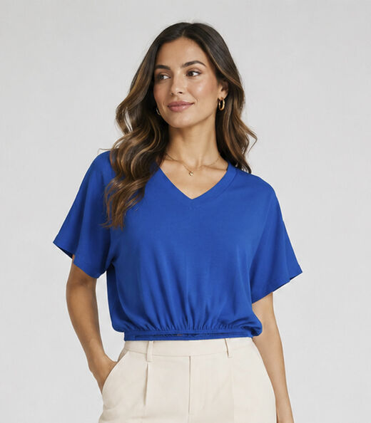 Image_Blusa Feminina Com Decote Em V Infinita Cor Azul