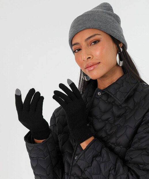 Luva Feminina Tricô Marisa Preto