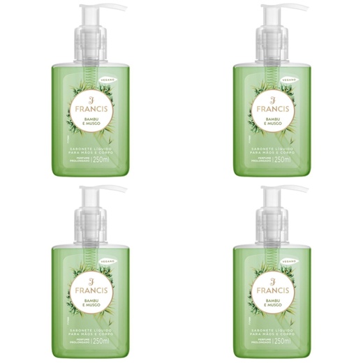 Image_Kit c/4 Unidades de Sabonete Líquido Francis Pump 250ml Verde