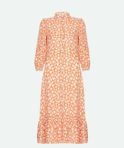 Vestido Midi Feminino Corações Manga Longa Marisa